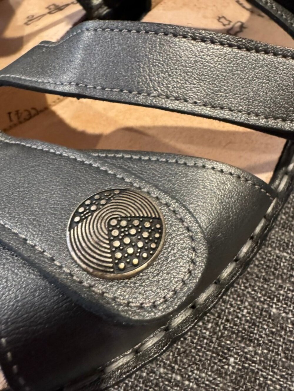 Finn Comfort Gomera Metallic Pewter Leather Sandals Women 10–10.5 EU 41 Like New - Picture 6 of 9